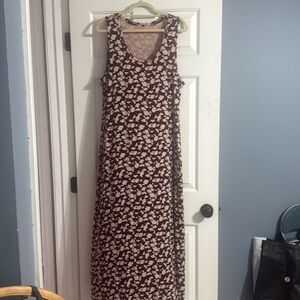 Amazon essentials tank top maxi dress in  Navy with pink flowers
